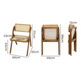 Levede 8X Foldable Rattan Dining Chairs - Front View