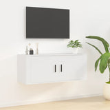 Wall Mounted TV Cabinet White 100x34.5x40 cm - Front View