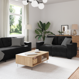 Sofa Set 3 pcs Black 221 x 80 x 80 cm Velvet - Front View