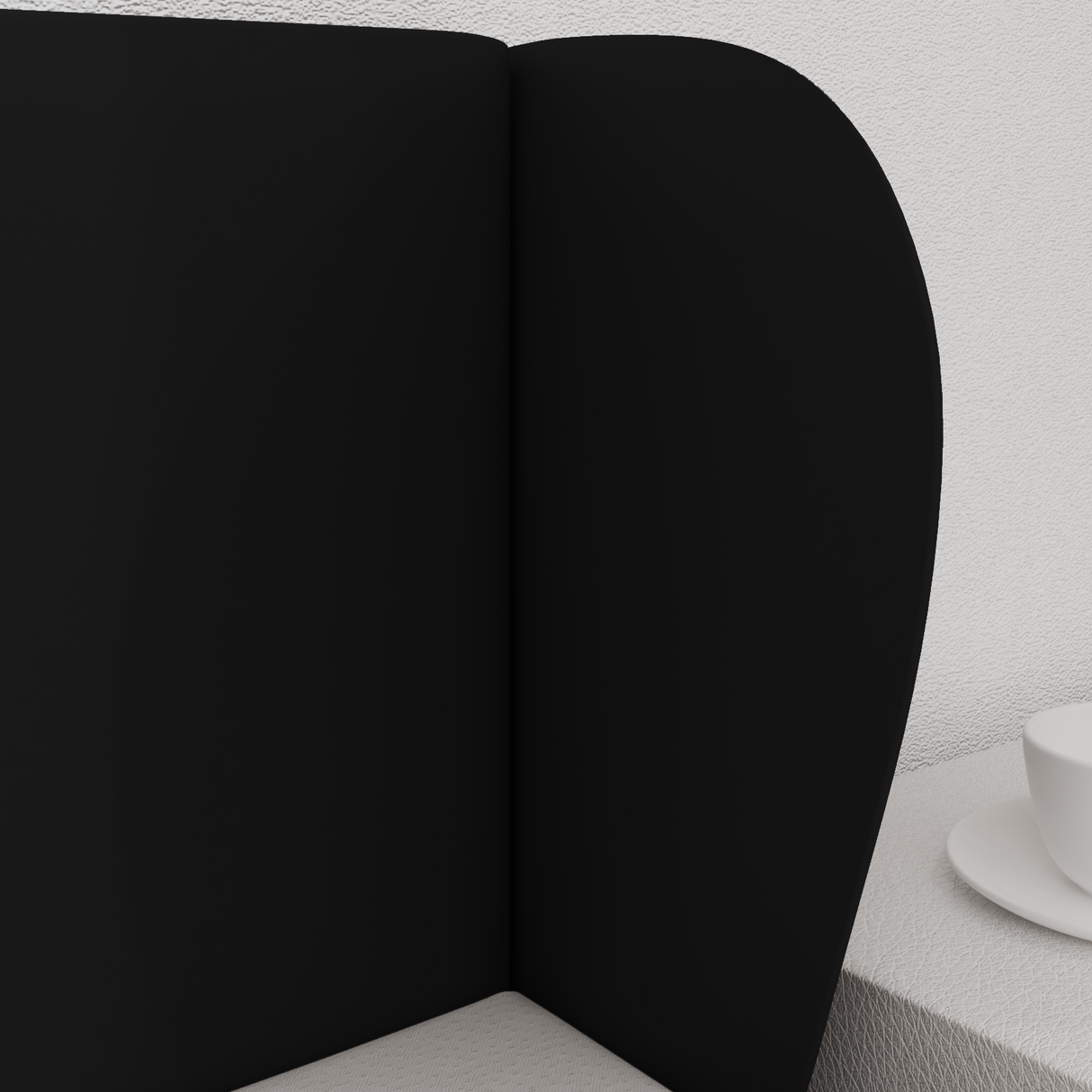 Headboard Ear Black 40 x 23 x 6 cm PVC