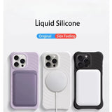 Water Ripple Liquid Silicone For Magsafe Wireless Charge Magnetic Case For iPhone 15 16 14 13 11 12 Pro Max Soft Shockproof Case - 45-Degree Angle