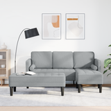 Sofa Set with Cushion 2 pcs Light Grey Polyester - Front View