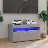 TV Cabinet with LED Lights Concrete Grey 75x35x40 cm - Front View