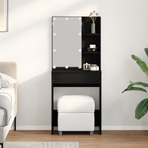 Dressing Table Black Oak 60 x 40 x 140 cm Engineered Wood