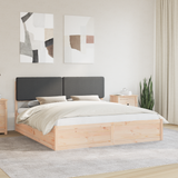 Bed Frame with Upholstered Headboard Dark Grey 180 x 200 cm - Front View