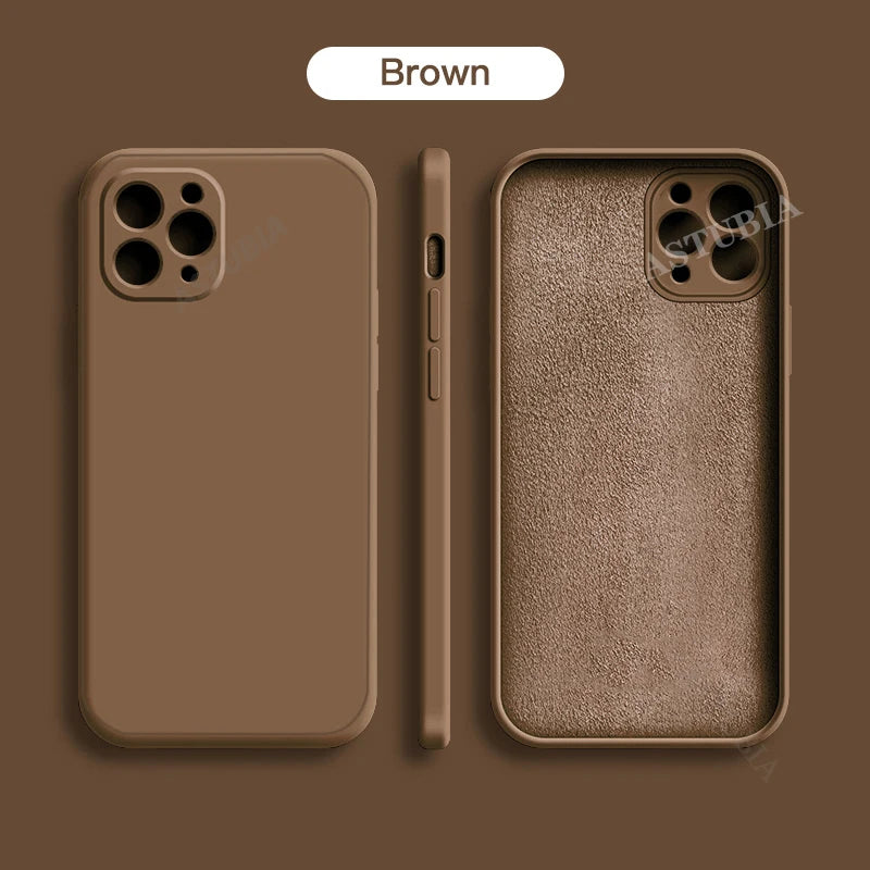 New Plain Neon Liquid Silicone Colorful Soft Case for iPhone 16 15 14 13 12 11 Pro Max Plus Fluorescent Microfiber Pink Cover