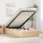 Ottoman Bed Frame with Storage Natural 90 x 190 cm