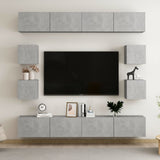 8 Piece TV Cabinet Set Concrete Grey Engineered Wood