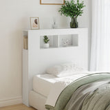 LED Headboard White 100 cm Engineered Wood - Side View