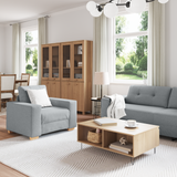 Sofa 3 pcs Light Grey 221 x 80 x 80 cm Linen-blend fabric - Side View