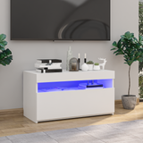 TV Cabinet with LED Lights White 75x35x40 cm - Front View