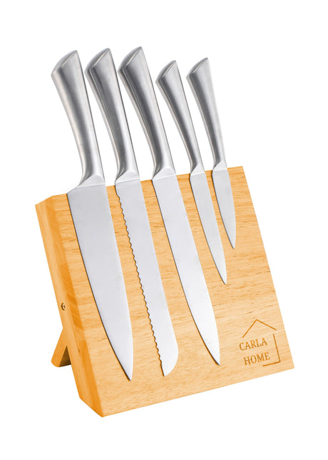 CARLA HOME Natural Bamboo Magnetic Knife Block Holder with Strong Magnets for Home Kitchen Storage & Organisation-1992735297133219840