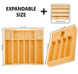 CARLA HOME Large Capacity Bamboo Expandable Drawer Organizer with Knife Block Holder for Home Kitchen Utensils-1992735295698767873