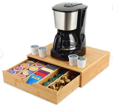 CARLA HOME Bamboo K-Cup Coffee Pod Holder Storage Organizer  for Kitchen, Jewelry and Cosmetic-1992735300081815552