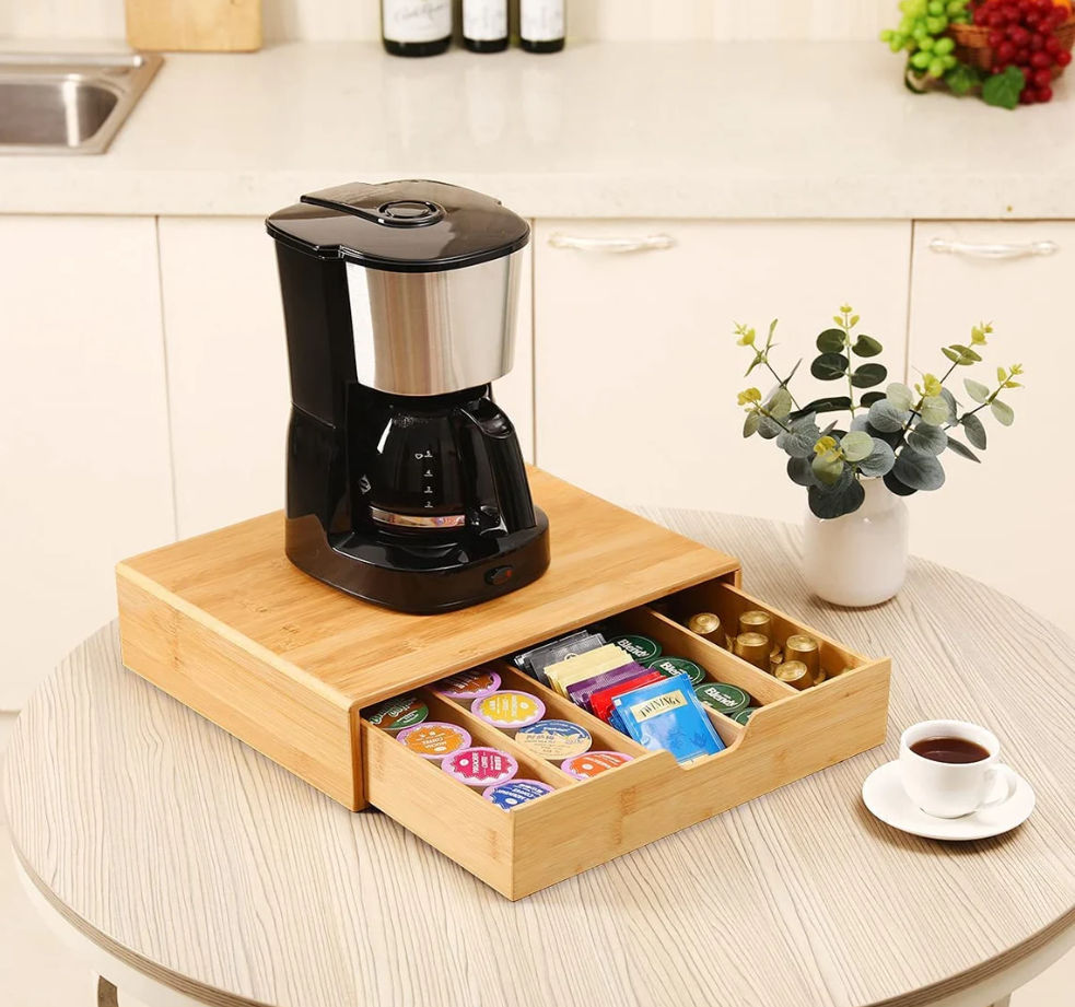 CARLA HOME Bamboo K-Cup Coffee Pod Holder Storage Organizer  for Kitchen, Jewelry and Cosmetic-1992735300081815553
