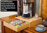 CARLA HOME Bamboo K-Cup Coffee Pod Holder Storage Organizer  for Kitchen, Jewelry and Cosmetic - Front View
