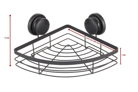 CARLA HOME  2 Pack Round Corner Shower Caddy Shelf Basket Rack with Premium Vacuum Suction Cup No-Drilling for Bathroom and Kitchen-1992735300270559237