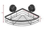 CARLA HOME 2 Pack Round Corner Shower Caddy Shelf Basket Rack with Premium Vacuum Suction Cup No-Drilling for Bathroom and Kitchen - 45-Degree Angle
