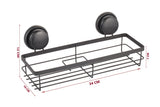 CARLA HOME 2 Pack Rectangular Corner Shower Caddy Shelf Basket Rack with Premium Vacuum Suction Cup No-Drilling for Bathroom and Kitchen - Rear View