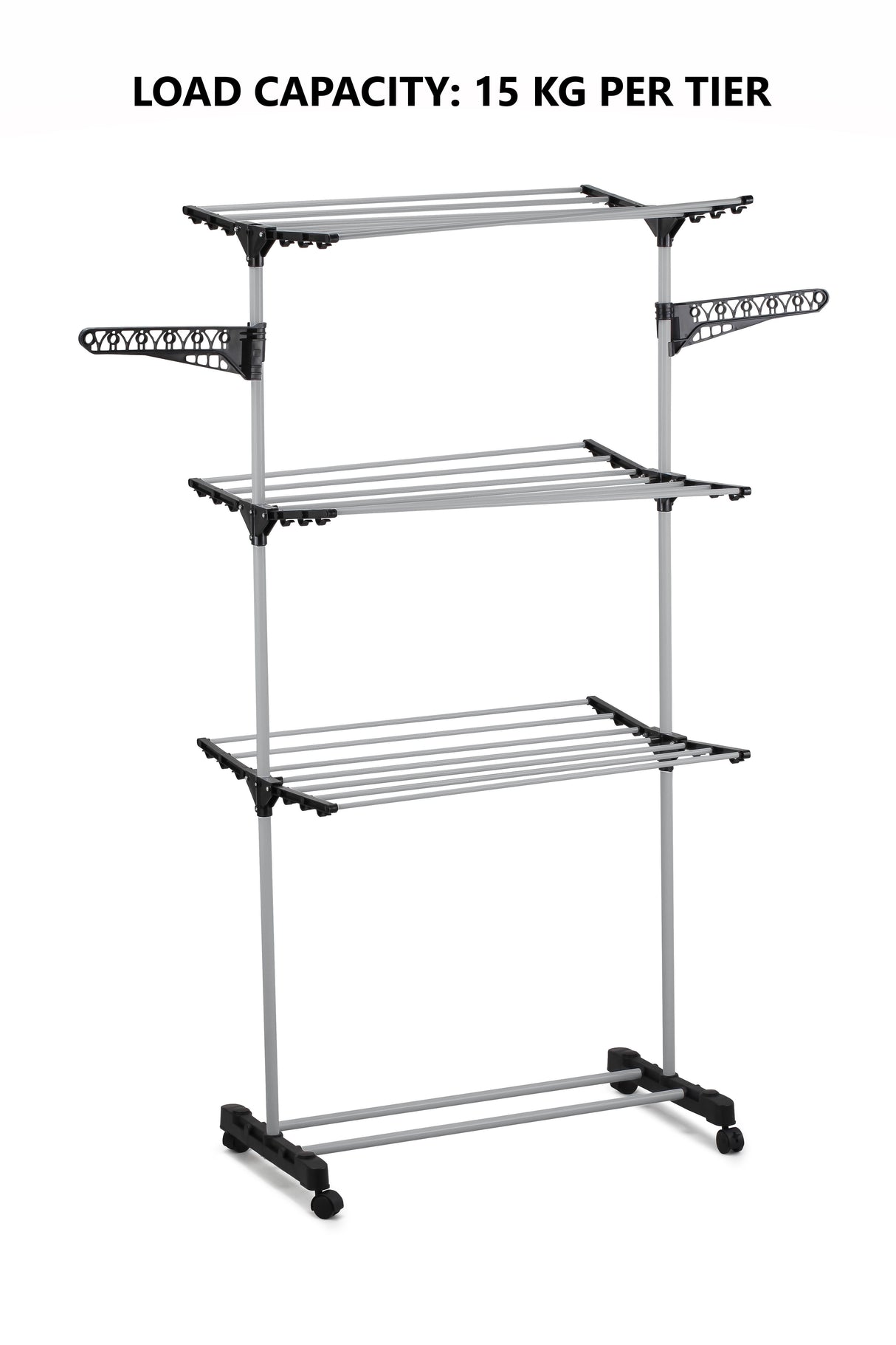 CARLA HOME Folding 3 Tier Clothes Laundry Drying Rack with Stainless Steel Tubes for Indoor & Outdoor Home-1992735283719835652