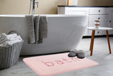 CARLA HOME Extra Thick Memory Foam & Super Comfort Bath Rug Mat for Bathroom (60 x 40 cm, Pink) - Top-Down View