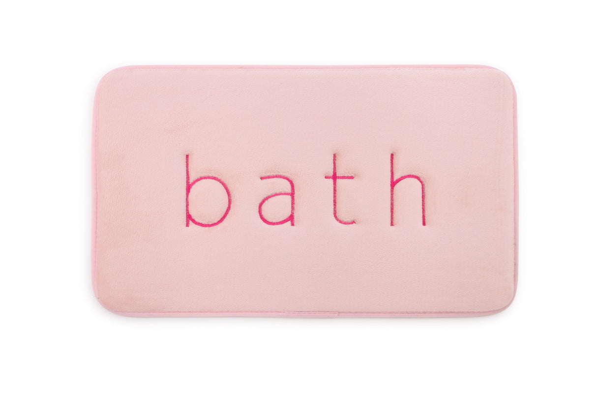 CARLA HOME Extra Thick Memory Foam & Super Comfort Bath Rug Mat for Bathroom (60 x 40 cm, Pink)-1992735299377172480