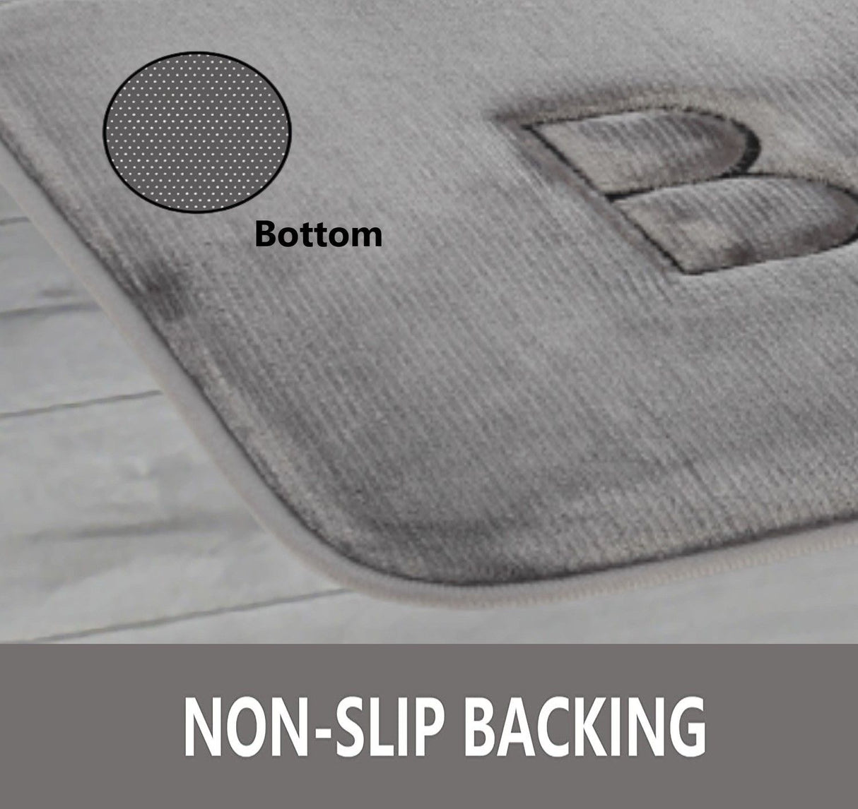 CARLA HOME Extra Thick Memory Foam & Super Comfort Bath Rug Mat for Bathroom (60 x 40 cm, Grey)-1992735299553333254