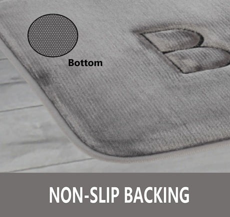 CARLA HOME Extra Thick Memory Foam & Super Comfort Bath Rug Mat for Bathroom (60 x 40 cm, Grey)-1992735299553333254