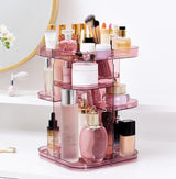 CARLA HOME 360 Rotating Large Capacity Makeup Organizer for Bedroom and Bathroom (Pink) - Extra Image