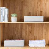 CARLA HOME Set of 2 Fabric Drawer Organizer Divider Storage Boxes for Storing Socks, Underwear, Ties, Scarves (Grey) - Top-Down View