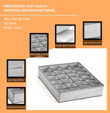 CARLA HOME Set of 2 Fabric Drawer Organizer Divider Storage Boxes for Storing Socks, Underwear, Ties, Scarves (Grey) - Close-Up Angle