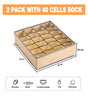 CARLA HOME Set of 2 Fabric Drawer Organizer Divider Storage Boxes for Storing Socks, Underwear, Ties, Scarves (Beige)-1978962239771774977