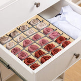 CARLA HOME Set of 2 Fabric Drawer Organizer Divider Storage Boxes for Storing Socks, Underwear, Ties, Scarves (Beige)-1978962239771774981