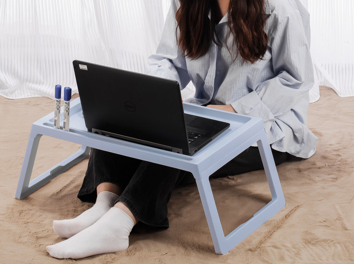 CARLA HOME Multifunction Laptop Bed Desk with foldable legs for Home Office (Blue)-1992735285120733186