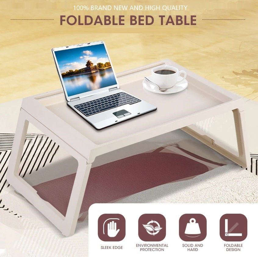 CARLA HOME Multifunction Laptop Bed Desk with foldable legs for Home Office (White)-1978962240203788288