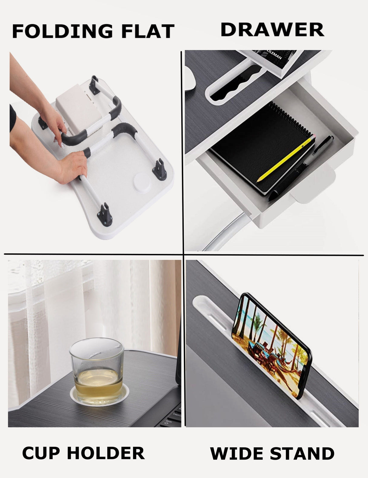 CARLA HOME Laptop Bed Desk with Storage and foldable legs for Adults, Kids & Home Office-1992735285468860422