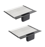 2 Pack Large Stainless Steel Roll Up Dish Drying Rack with Utensil Holder for Home Kitchen - Extra Image
