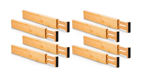 8 Pack Bamboo Adjustable Kitchen Drawer Dividers (Large, 44-55 cm)-1978962241608880128