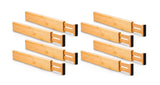 8 Pack Bamboo Adjustable Kitchen Drawer Dividers (Large, 44-55 cm) - Extra Image