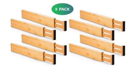 8 Pack Bamboo Adjustable Kitchen Drawer Dividers (Large, 44-55 cm)-1978962241608880129