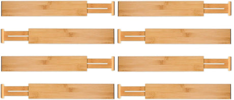 8 Pack Bamboo Adjustable Kitchen Drawer Dividers (Large, 44-55 cm)-1978962241608880132