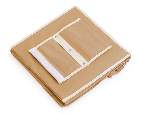 3 Pack 5-Tier Shelf Hanging Closet Organizer and Storage for Clothes (Beige)-1978962242703593479