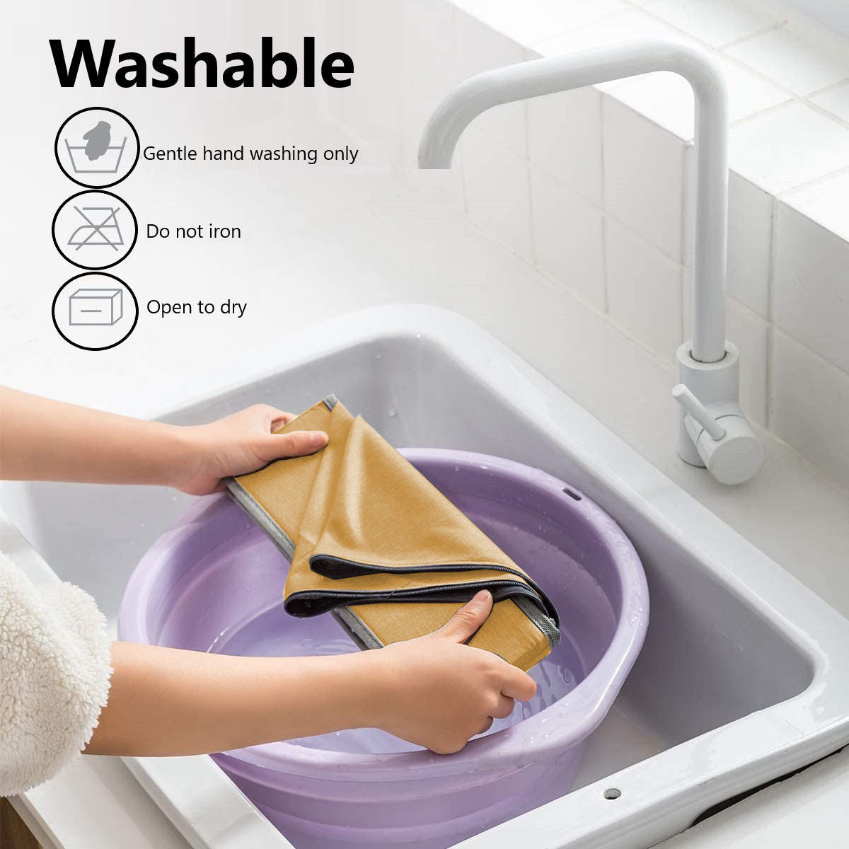 Set of 4 Fabric Drawer Organizer Divider Storage Boxes for Storing Socks, Underwear, Ties, Scarves (Beige)-1978962242904920073