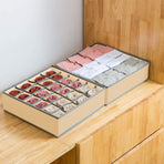 4 Pack - 2 x Fabric Drawer Organizer and 2 x Storage for Clothes (Beige)-1978962243106246663