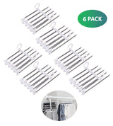 6 Pack Stainless Steel Adjustable 5 in 1 Pants Hangers Non-Slip Space Saving for Home Storage - Extra Image