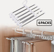 6 Pack Stainless Steel Adjustable 5 in 1 Pants Hangers Non-Slip Space Saving for Home Storage-1978962243513094145
