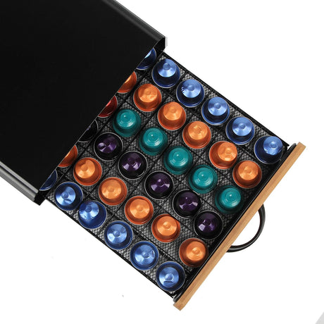 CARLA HOME Coffee Pods Holder Storage Drawer Compatible with 60 Nespresso Pods for Kitchen Storage & Organisation, Nespresso Pod Holder Coffee Machine for Home Storage (Natural)-1992735291076644866
