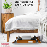 CARLA HOME Laptop Bed Desk with storage, Breakfast Bed Tray with Foldable Legs, Portable Desk, Sofa Tray with Foldable Legs, Laptop Desk for Bed, Laptop Stand for Bed Tray, Computer Bed Table for Laptop for Adults, Kids & Home Office (Natural) - Rear View