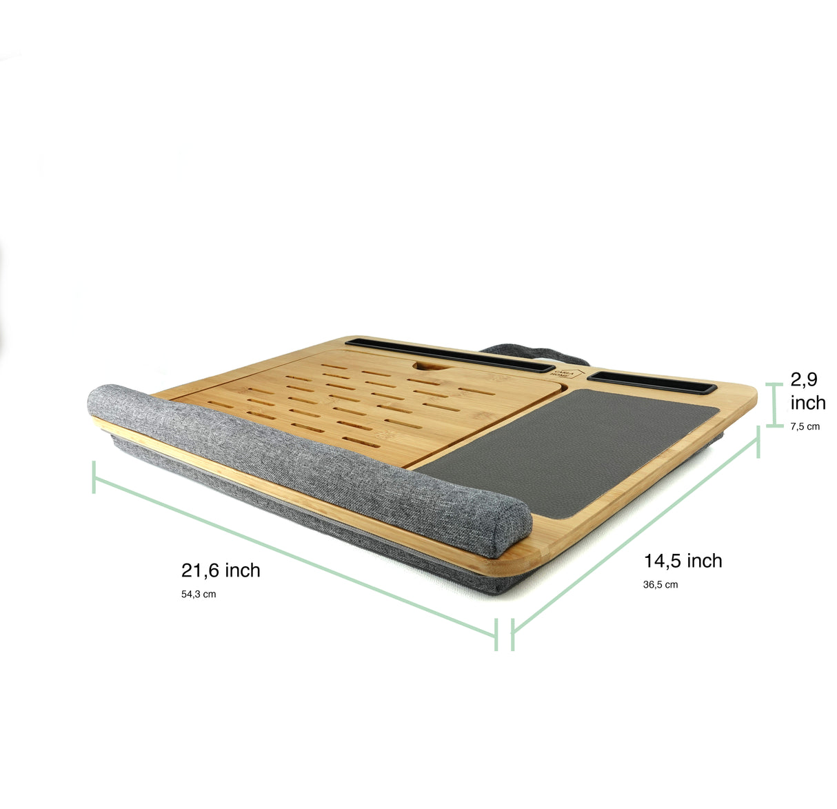 CARLA HOME Bamboo Laptop Lap Desk with Cushion and Angle Adjustable for Office and Home-1992735290208423943
