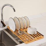 CARLA HOME Foldable Bamboo Dish Drying Rack for Kitchen-1992735281878536192